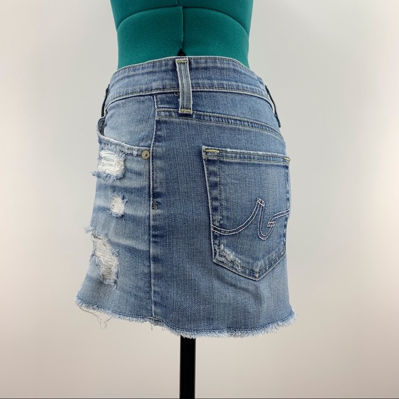 Ag Adriano Goldschmied Kate Mini Skirt in 16 Years Thrasher Blue Denim, 26 - Picture 5 of 16